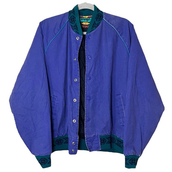 VTG WRANGLER BRUSH POPPER Rare Western Bomber Jacket - Picture 2 of 16
